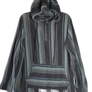 Valor Collective Mens Size L Hoodie Long Sleeve Striped Pullover Gray Br…